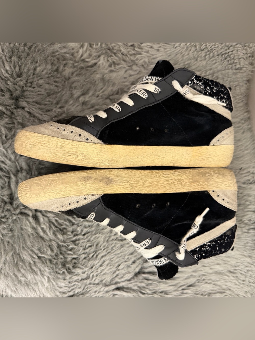 Golden Goose GGDB Mid Star Glitter Sneakers Black – Women’s EU 39 / US 9 - Picture 6 of 12